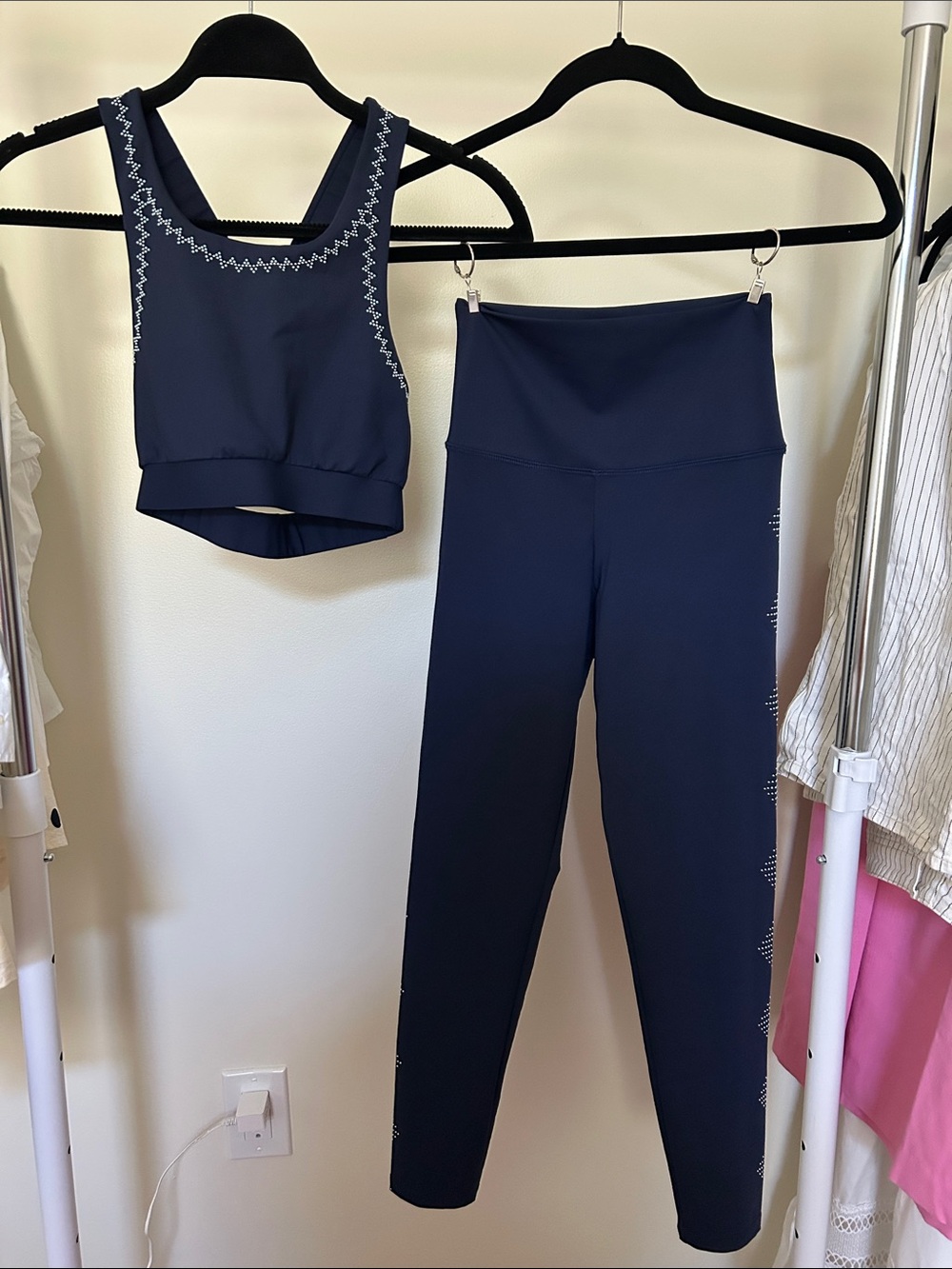 Beach riot navy blue set sports bra and leggings